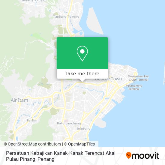 Peta Persatuan Kebajikan Kanak-Kanak Terencat Akal Pulau Pinang