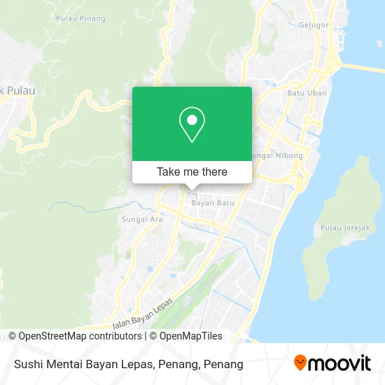 Peta Sushi Mentai Bayan Lepas, Penang