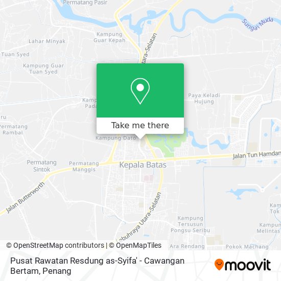Peta Pusat Rawatan Resdung as-Syifa' - Cawangan Bertam