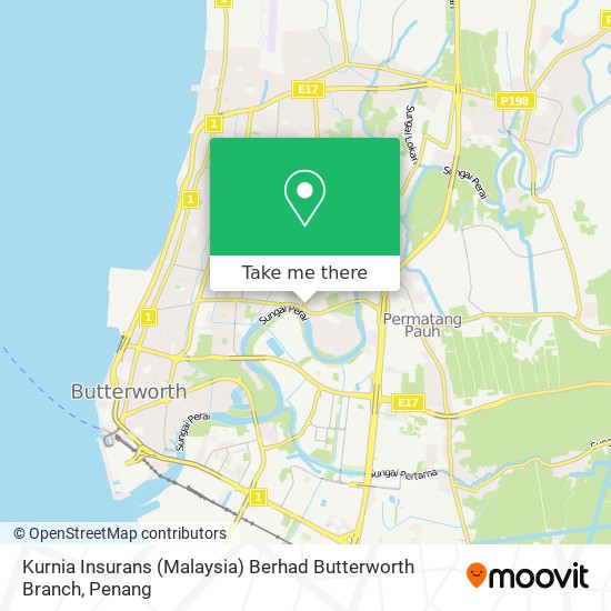 Kurnia Insurans (Malaysia) Berhad Butterworth Branch map