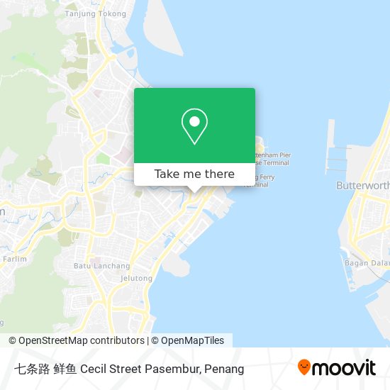 七条路 鲜鱼 Cecil Street Pasembur map