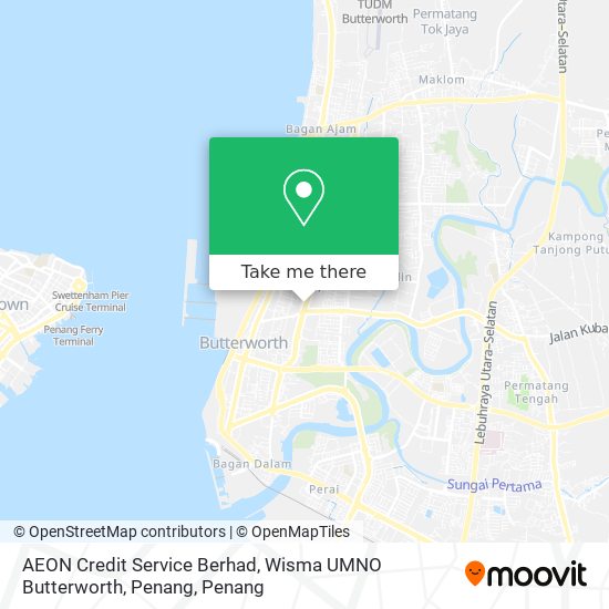 AEON Credit Service Berhad, Wisma UMNO Butterworth, Penang map