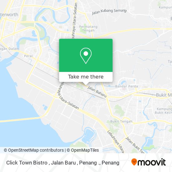 Click Town Bistro , Jalan Baru , Penang . map