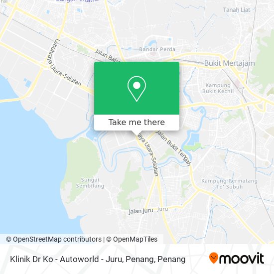 Peta Klinik Dr Ko - Autoworld - Juru, Penang