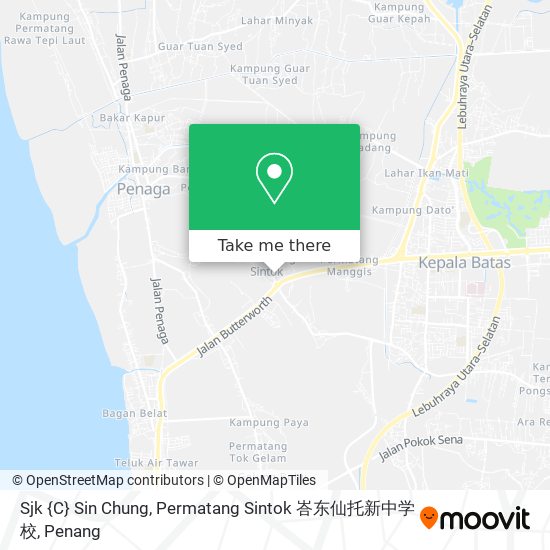 Peta Sjk {C} Sin Chung, Permatang Sintok 峇东仙托新中学校