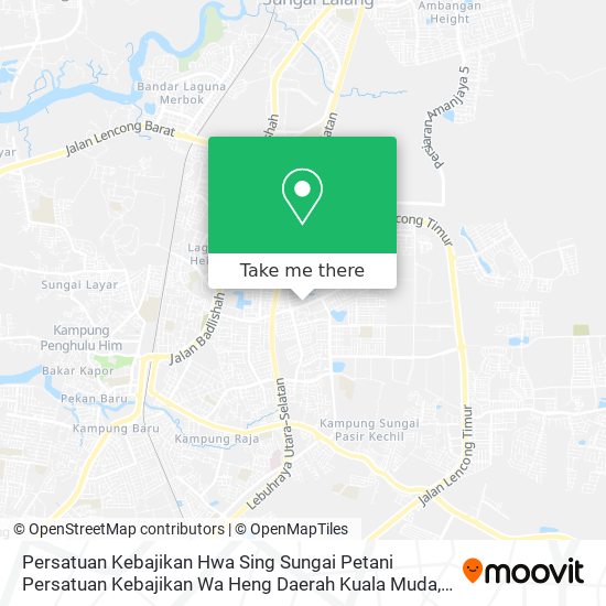 Persatuan Kebajikan Hwa Sing Sungai Petani Persatuan Kebajikan Wa Heng Daerah Kuala Muda map