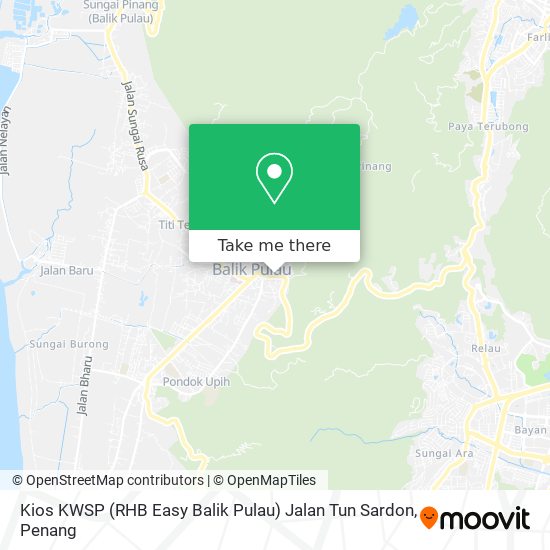 Peta Kios KWSP (RHB Easy Balik Pulau) Jalan Tun Sardon