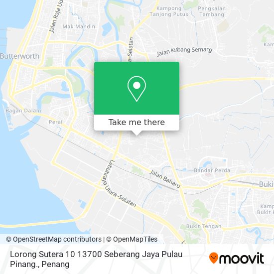 Peta Lorong Sutera 10 13700 Seberang Jaya Pulau Pinang.