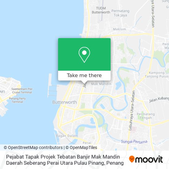 Pejabat Tapak Projek Tebatan Banjir Mak Mandin Daerah Seberang Perai Utara Pulau Pinang map