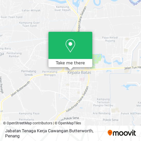 Jabatan Tenaga Kerja Cawangan Butterworth map