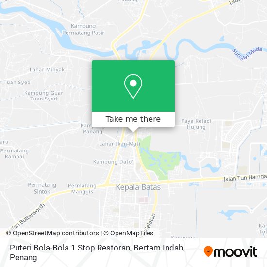 Peta Puteri Bola-Bola 1 Stop Restoran, Bertam Indah