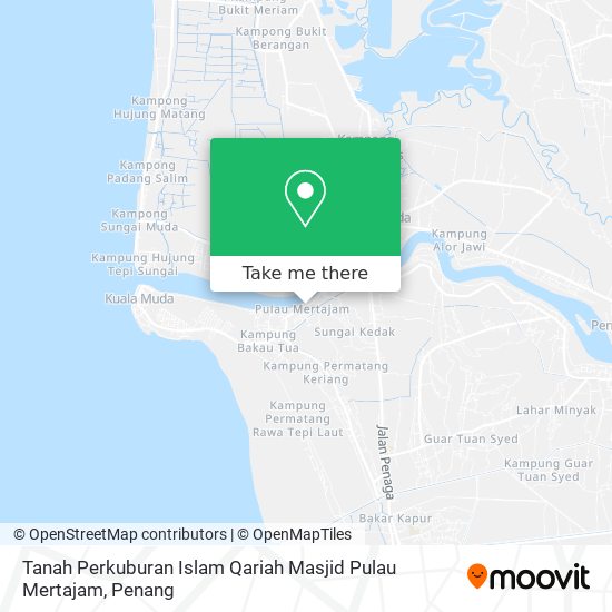 Tanah Perkuburan Islam Qariah Masjid Pulau Mertajam map