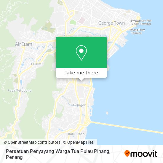 Peta Persatuan Penyayang Warga Tua Pulau Pinang
