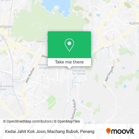 Kedai Jahit Kok Joon, Machang Bubok map