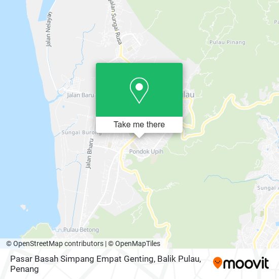 Peta Pasar Basah Simpang Empat Genting, Balik Pulau