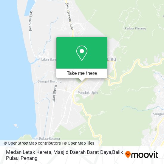 Peta Medan Letak Kereta, Masjid Daerah Barat Daya,Balik Pulau