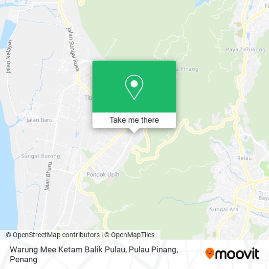 Peta Warung Mee Ketam Balik Pulau, Pulau Pinang