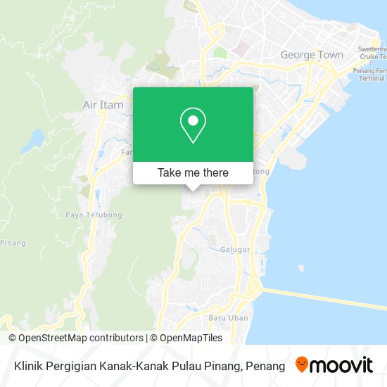 Peta Klinik Pergigian Kanak-Kanak Pulau Pinang