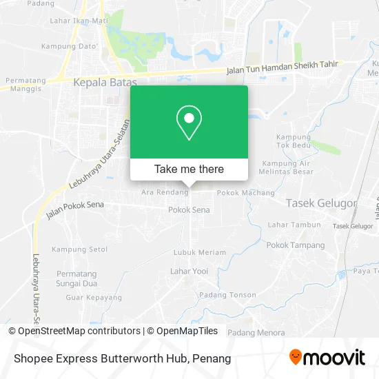 Shopee Express Butterworth Hub map