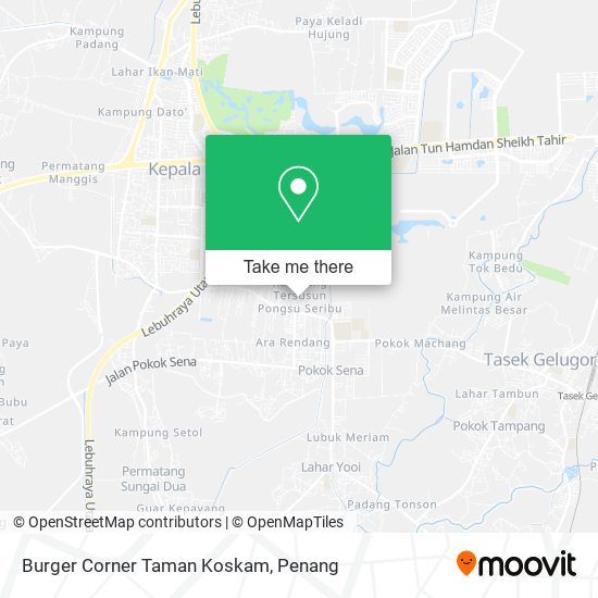 Peta Burger Corner Taman Koskam