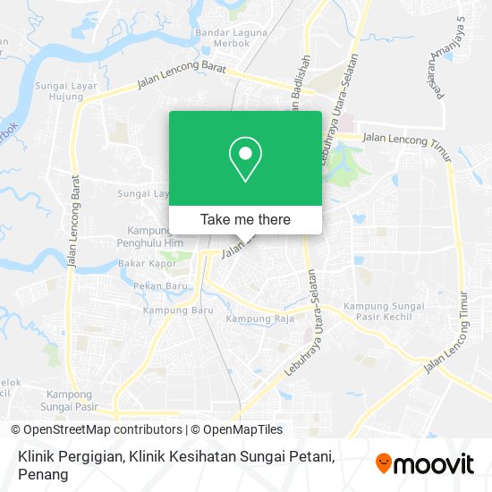 Klinik Pergigian, Klinik Kesihatan Sungai Petani map