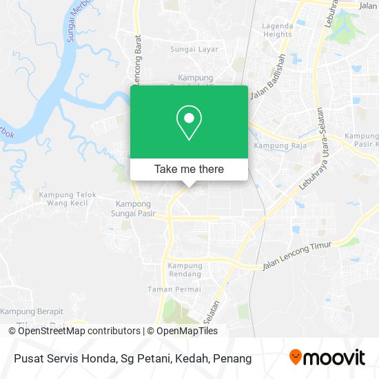 Peta Pusat Servis Honda, Sg Petani, Kedah