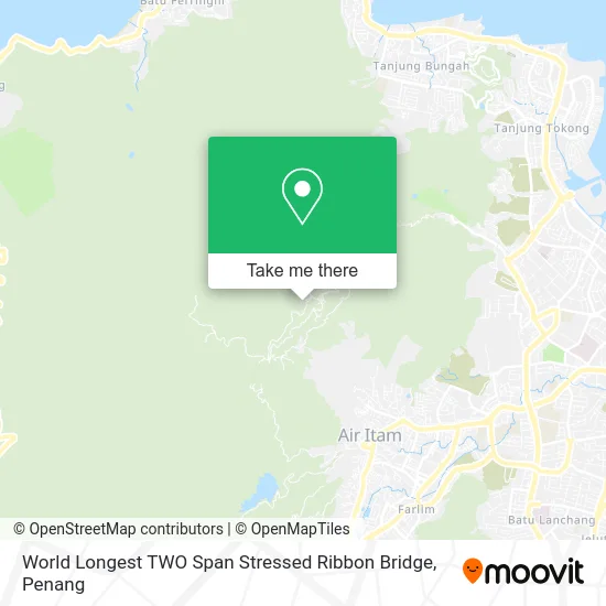 World Longest TWO Span Stressed Ribbon Bridge map