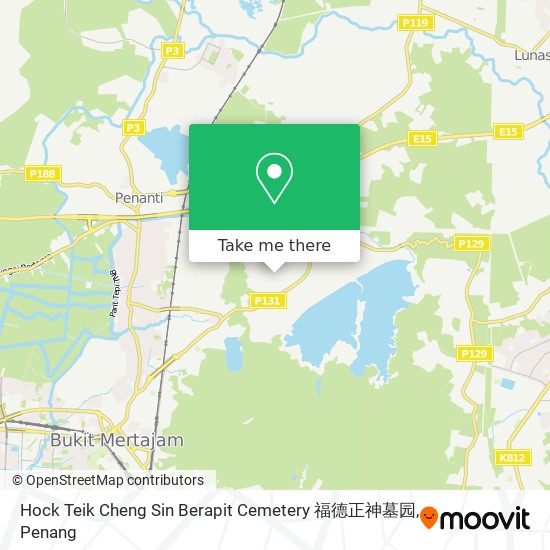 Peta Hock Teik Cheng Sin Berapit Cemetery 福德正神墓园