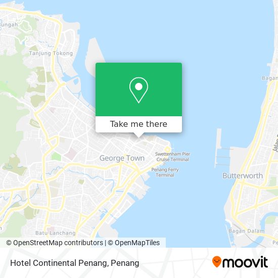 Peta Hotel Continental Penang