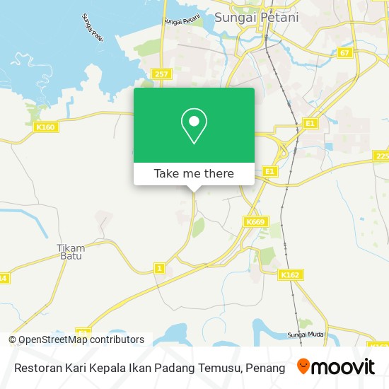 Restoran Kari Kepala Ikan Padang Temusu map