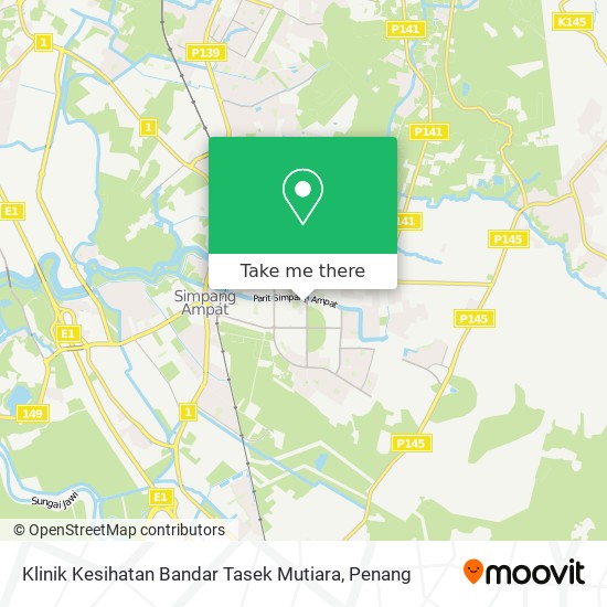 如何坐公交去pulau Pinang的klinik Kesihatan Bandar Tasek Mutiara