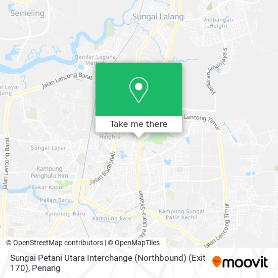 Sungai Petani Utara Interchange (Northbound) (Exit 170) map