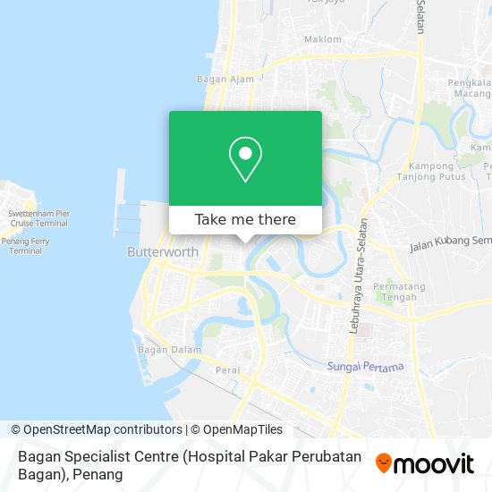 Bagan Specialist Centre (Hospital Pakar Perubatan Bagan) map