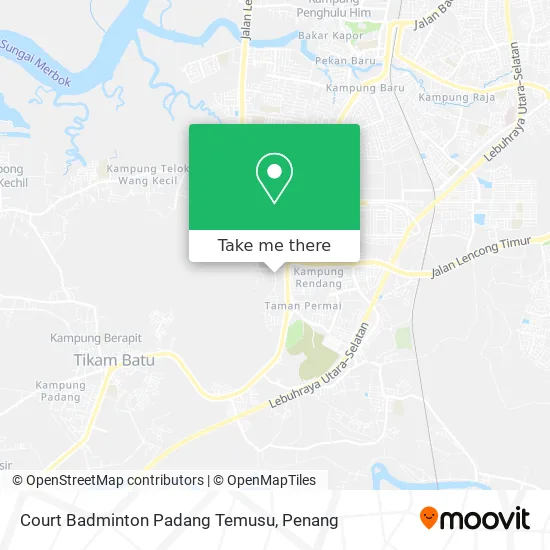 Peta Court Badminton Padang Temusu