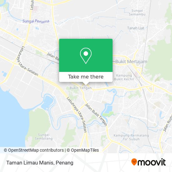 如何坐公交去pulau Pinang的taman Limau Manis