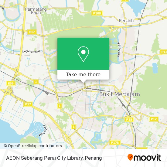 如何坐公交或轮渡去pulau Pinang的aeon Seberang Perai City Library