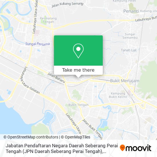 Peta Jabatan Pendaftaran Negara Daerah Seberang Perai Tengah (JPN Daerah Seberang Perai Tengah)