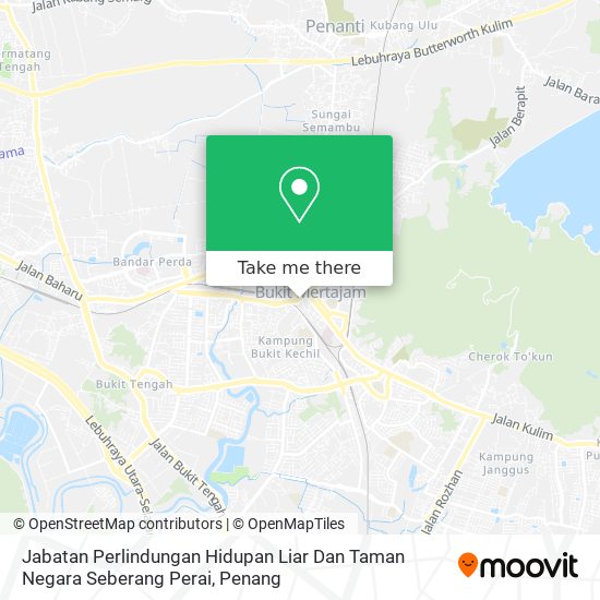 Jabatan Perlindungan Hidupan Liar Dan Taman Negara Seberang Perai map