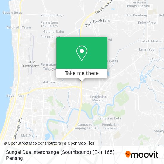 Sungai Dua Interchange (Southbound) (Exit 165) map
