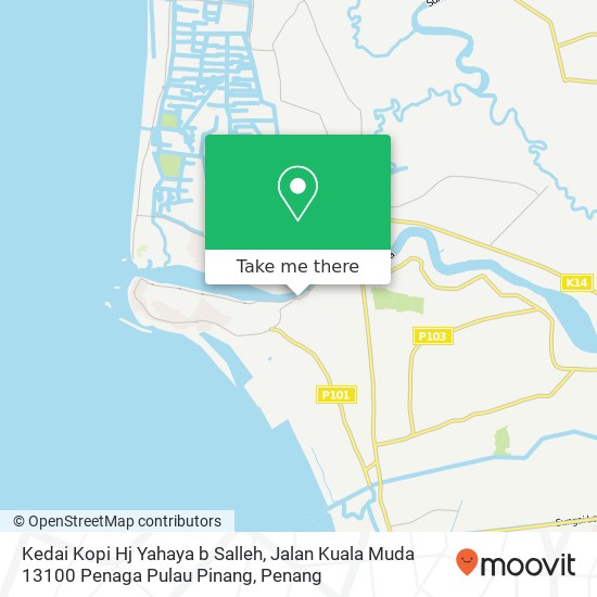 Peta Kedai Kopi Hj Yahaya b Salleh, Jalan Kuala Muda 13100 Penaga Pulau Pinang