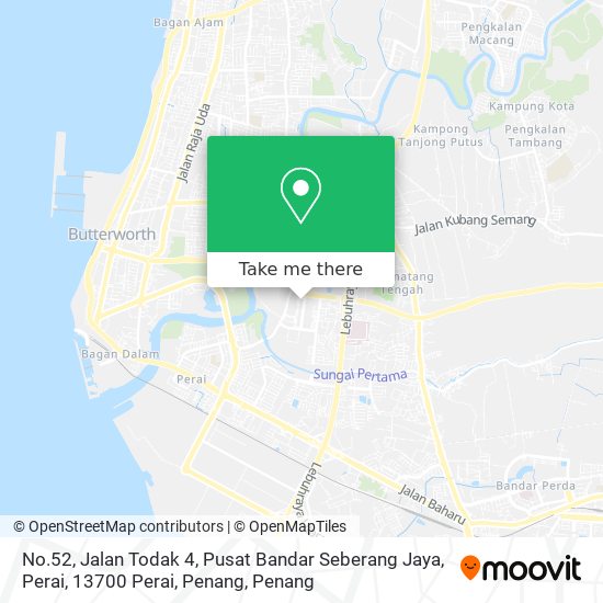 Peta No.52, Jalan Todak 4, Pusat Bandar Seberang Jaya, Perai, 13700 Perai, Penang