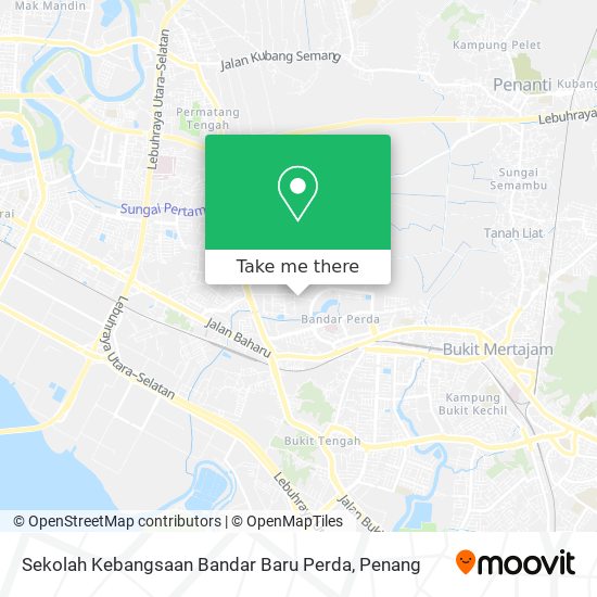 如何坐公交 轮渡或火车去pulau Pinang的sekolah Kebangsaan Bandar Baru Perda