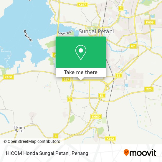 HICOM Honda Sungai Petani map