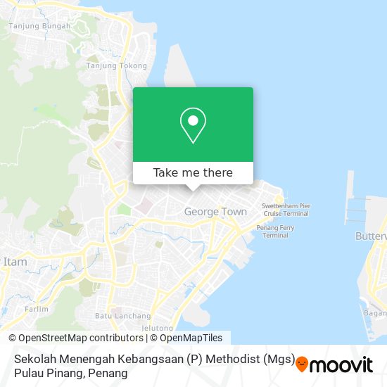 Peta Sekolah Menengah Kebangsaan (P) Methodist (Mgs) Pulau Pinang