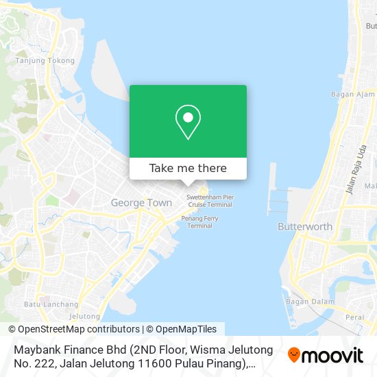 Peta Maybank Finance Bhd (2ND Floor, Wisma Jelutong No. 222, Jalan Jelutong 11600 Pulau Pinang)