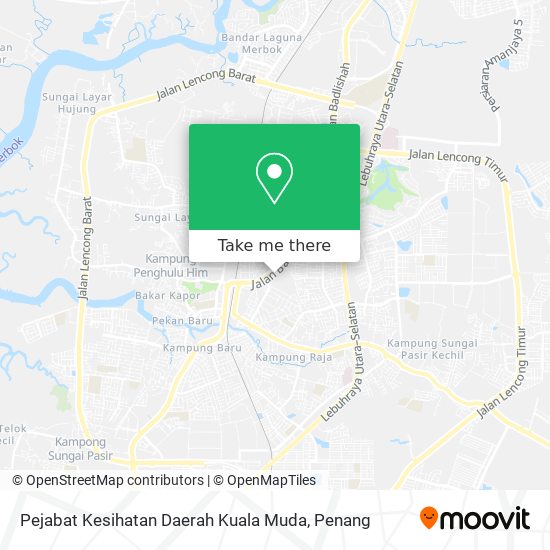Peta Pejabat Kesihatan Daerah Kuala Muda