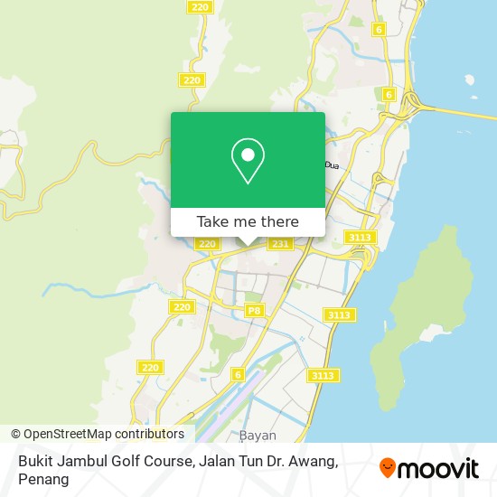Peta Bukit Jambul Golf Course, Jalan Tun Dr. Awang