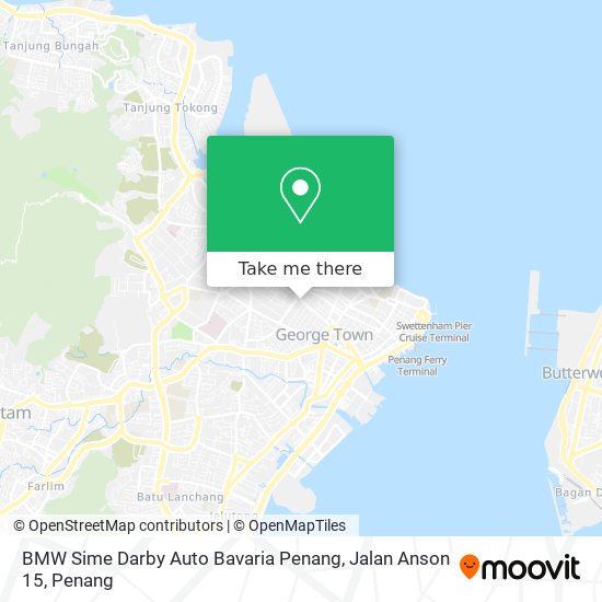 Peta BMW Sime Darby Auto Bavaria Penang, Jalan Anson 15