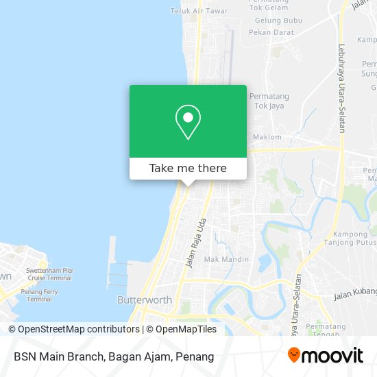 如何坐公交或轮渡去pulau Pinang的bsn Main Branch Bagan Ajam