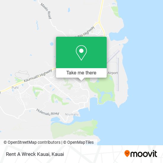 Rent A Wreck Kauai map